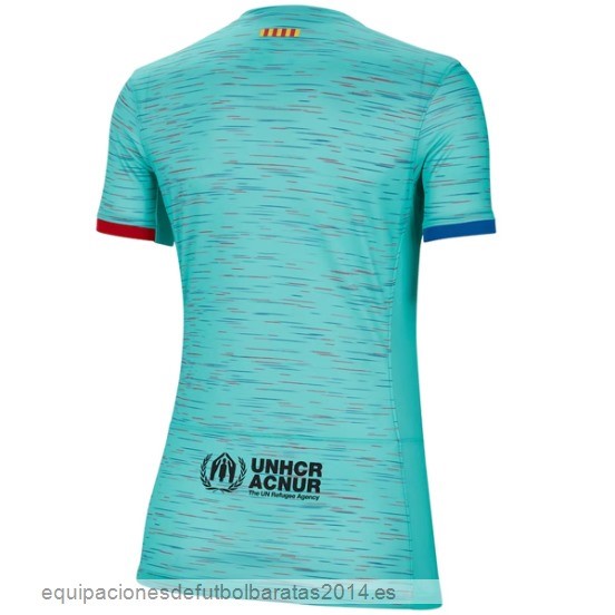 Nuevo 2ª Camiseta Mujer Barcelona 23/24 Azul Verde Baratas